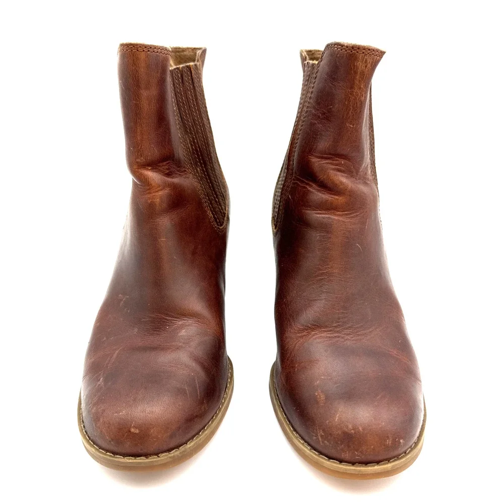 Timberland Womens Chelsea Boots Leather Brown Rustic, Western Cowgirl Sz 6.5 - Picture 2 of 7